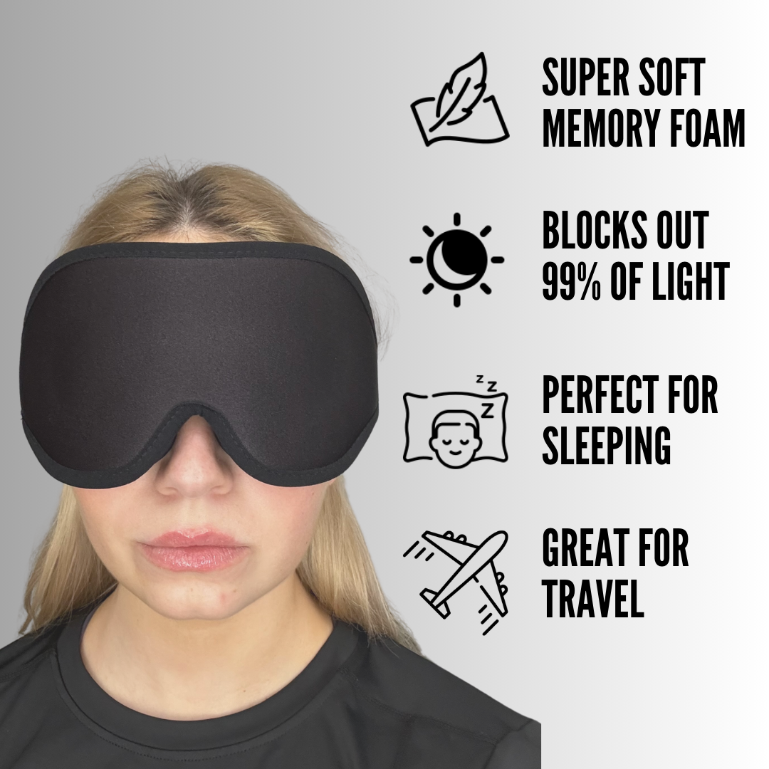 SYM LUXE 3D Blackout Eye Mask | Super Soft Memory Foam | Block out 99% Light | Perfect or Side Sleepers | Travel