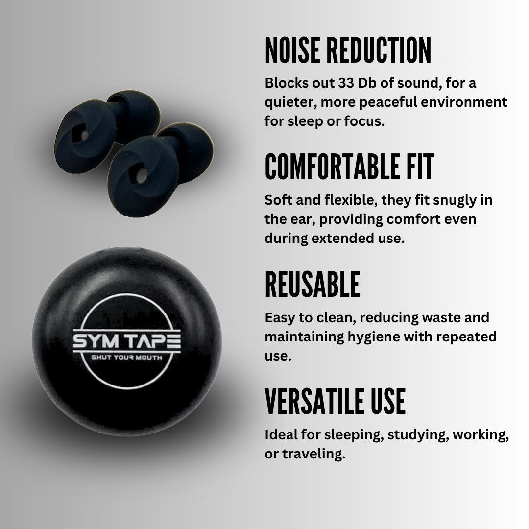 SYM Silicone Reusable Earplugs | Noise Reduction & Comfortable Fit | Reusable | Versatile Use